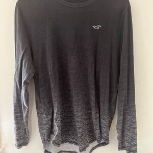Hollister Black and Gray Ombre Long Sleeve Tee